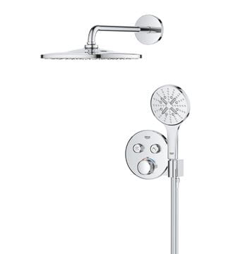 GROHE GROHTHERM SMARTCONTROL sprchový set s podomietkovou termostatickou batériou, horná sprcha, ručná sprcha s 3 prúdmi, hadica, držiak, chróm 34866000 Obrázek - fotka