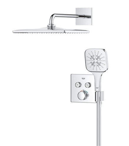 GROHE GROHTHERM SMARTCONTROL sprchový set s podomietkovou termostatickou batériou, horná sprcha, ručná sprcha s 3 prúdmi, hadica, držiak, Water Saving, chróm 34865000 Obrázek - fotka