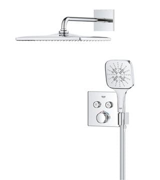 GROHE GROHTHERM SMARTCONTROL sprchový set s podomietkovou termostatickou batériou, horná sprcha, ručná sprcha s 3 prúdmi, hadica, držiak, Water Saving, chróm 34865000 Obrázek - fotka