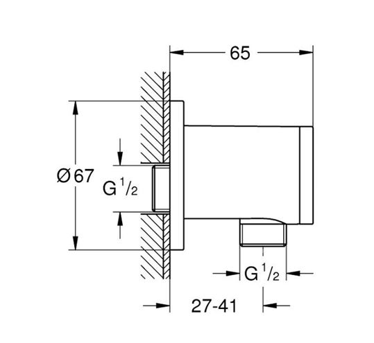 GROHE TEMPESTA nástenné kolienko, chróm 28671001 Technický nákres