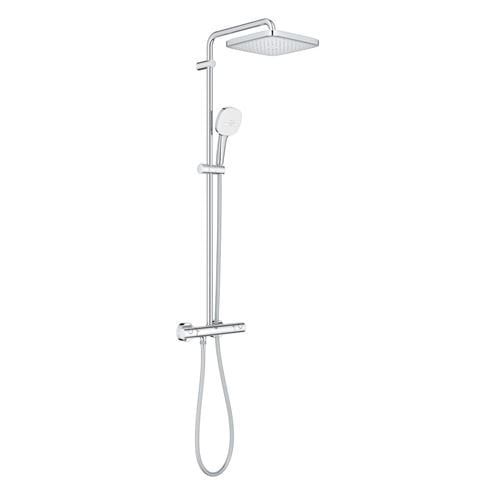 GROHE TEMPESTA SYSTEM 250 CUBE sprchový set s termostatickou batériou, horná sprcha, ručná sprcha s 2 prúdmi, tyč, hadica, Water Saving, chróm 26689001 Obrázek - fotka
