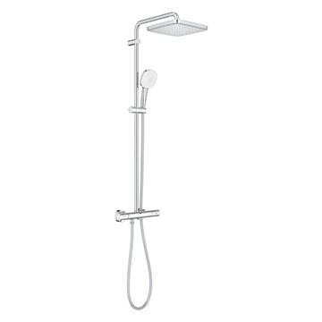 GROHE TEMPESTA SYSTEM 250 CUBE sprchový set s termostatickou batériou, horná sprcha, ručná sprcha s 2 prúdmi, tyč, hadica, Water Saving, chróm 26689001 Obrázek - fotka