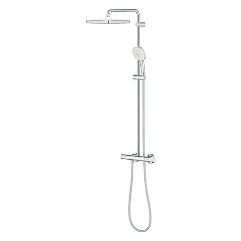 GROHE TEMPESTA SYSTEM 250 CUBE sprchový set s termostatickou batériou, horná sprcha, ručná sprcha s 2 prúdmi, tyč, hadica, Water Saving, chróm 26689001 Obrázek - fotka