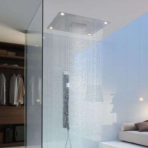 AXOR SHOWER SOLUTIONS SHOWERHEAVEN 970/970 3JET horná sprcha 970x970 mm, 3 prúdy, s LED osvetlením, vzhľad nerezu 10623800 Obrázek - fotka