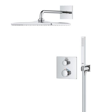 GROHE GROHTHERM sprchový set s podomietkovou termostatickou batériou, horná sprcha, ručná sprcha, hadica, držiak, Water Saving, chróm 34870000 Obrázek - fotka