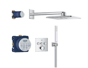 GROHE SMARTCONTROL sprchový set s podomietkovou termostatickou batériou, horná sprcha, ručná sprcha, hadica, držiak, Water Saving, chróm
