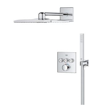 GROHE SMARTCONTROL sprchový set s podomietkovou termostatickou batériou, horná sprcha, ručná sprcha, hadica, držiak, Water Saving, chróm 34873000 Obrázek - fotka