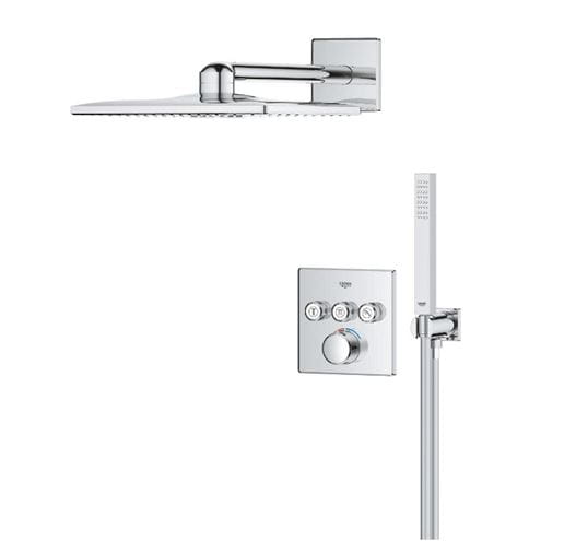 GROHE SMARTCONTROL sprchový set s podomietkovou termostatickou batériou, horná sprcha, ručná sprcha, hadica, držiak, Water Saving, chróm 34873000 Obrázek - fotka