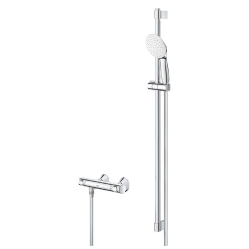 GROHE GROHTHERM 500 sprchový set s termostatickou batériou, ručná sprcha, tyč, hadica, Water Saving, chróm 34797001 Obrázek - fotka