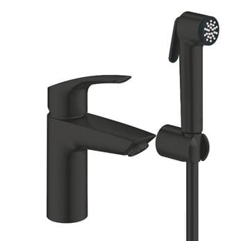 GROHE EUROSMART umývadlová stojanková batéria, s bidetovou sprškou, Water Saving, matná čierna
