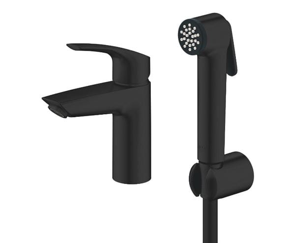 GROHE EUROSMART umývadlová stojanková batéria, s bidetovou sprškou, Water Saving, matná čierna 231242433 Obrázek - fotka