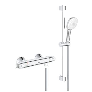 GROHE GROHTHERM 1000 sprchový set s termostatickou batériou, ručná sprcha s 2 prúdmi, tyč, hadica, Water Saving, chróm