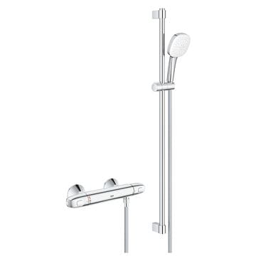 GROHE GROHTHERM 1000 sprchový set s termostatickou batériou, ručná sprcha s 2 prúdmi, tyč, hadica, Water Saving, chróm