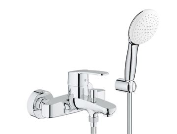 GROHE EUROSTYLE COSMOPOLITAN vaňová nástenná batéria, s prepínačom, so sprchovou súpravou, chróm