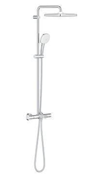 GROHE TEMPESTA SYSTEM 250 CUBE vaňová termostatická batéria, s hornou a ručnou sprchou s 2 prúdmi, Water Saving, chróm