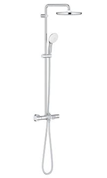 GROHE TEMPESTA SYSTEM 250 CUBE vaňová termostatická batéria, s hornou a ručnou sprchou s 2 prúdmi, Water Saving, chróm
