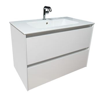 GKI PROGETTO skrinka pod umývadlo 79,9x44,7x55 cm, 2 zásuvky, biela vysoký lesk