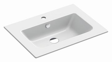 CATALANO PROGETTO umývadlo 62 cm, s otvorom pre batériu a prepadom, Cataglaze+Silver Titanium