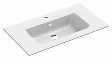 CATALANO PROGETTO umývadlo 82 cm, s otvorom pre batériu a prepadom, Cataglaze+Silver Titanium
