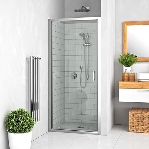 ROTH LEGA LINE LLDO1/900 sprchové dvere 90x190 cm, lietacie, brillant/sklo transparent 551-9000000-00-02 Obrázek - fotka