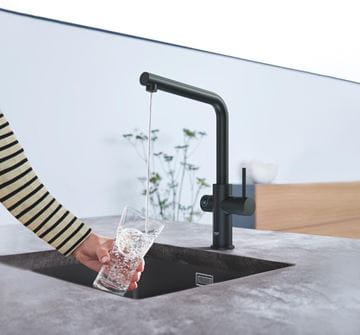 GROHE BLUE HOME drezová elektronická batéria, s filtračným a chladiacim zariadením, Bluetooth, napájanie zo siete, čierna 31454KS1 Obrázek - fotka