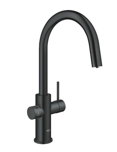GROHE BLUE HOME drezová elektronická batéria, s vyťahovacou koncovkou, s filtračným a chladiacim zariadením, Bluetooth, napájanie zo siete, čierna 31541KS0 Obrázek - fotka