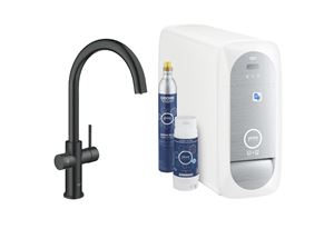 GROHE BLUE HOME drezová elektronická batéria, s filtračným a chladiacim zariadením, Bluetooth, napájanie zo siete, čierna