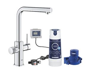 GROHE BLUE PURE MINTA drezová batéria, s vyťahovacou koncovkou, s filtračným zariadením, chróm