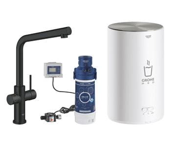 GROHE RED DUO drezová elektronická batéria, s ohrevom, veľkosť M, GROHE ChildLock, napájanie zo siete, čierna