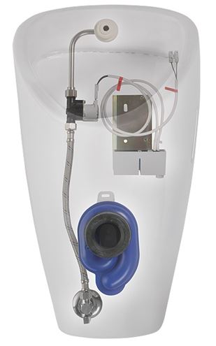 SANELA pisoár Golem s automatickým splachovačom, napájanie zo siete, zadný prívod vody, Bluetooth ovládanie SLP 19RS Obrázek - Hlavní obrázek