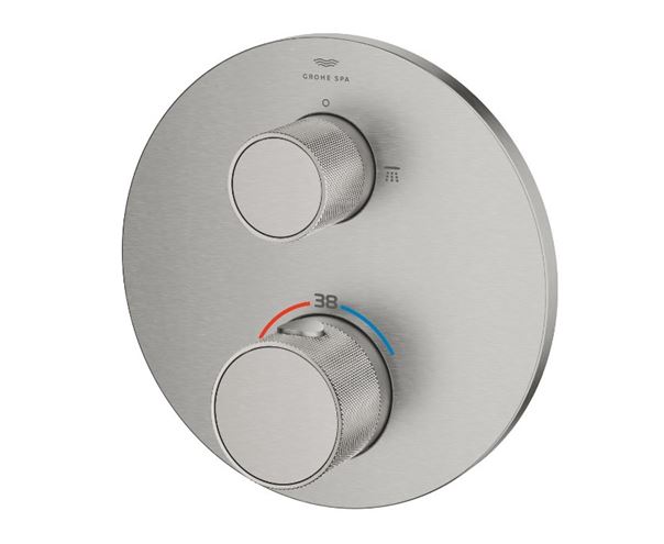 GROHE ATRIO sprchová podomietková termostatická batéria, pre 2 spotrebiče, supersteel 24396DC0 Obrázek - fotka
