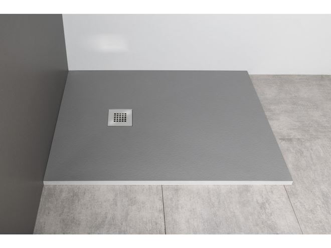GELCO MITIA sprchová vanička 90x90 cm, liaty mramor, bez nožičiek, sivá PMS9090 Obrázek - fotka
