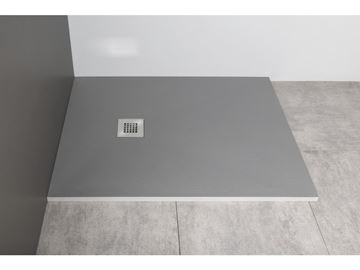GELCO MITIA sprchová vanička 90x90 cm, liaty mramor, bez nožičiek, sivá PMS9090 Obrázek - fotka