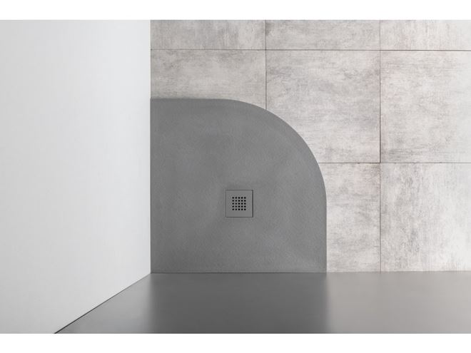 GELCO MITIA sprchová vanička 90x90 cm, R550, liaty mramor, bez nožičiek, sivá PMSR90 Obrázek - fotka