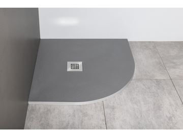 GELCO MITIA sprchová vanička 90x90 cm, R550, liaty mramor, bez nožičiek, sivá PMSR90 Obrázek - fotka