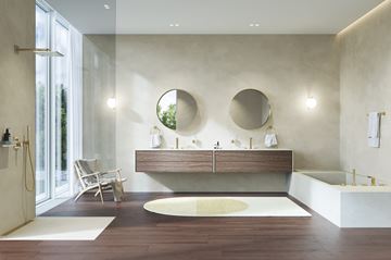GROHE ALLURE umývadlová stojanková batéria, 3-otvorová, s odtokovou súpravou, Water Saving, brúsený cool sunrise 20188GN1 Obrázek - fotka