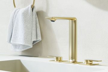 GROHE ALLURE umývadlová stojanková batéria, 3-otvorová, s odtokovou súpravou, Water Saving, brúsený cool sunrise 20188GN1 Obrázek - fotka