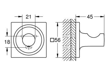 GROHE ALLURE háčik na uterák, chróm 40284001 Technický nákres