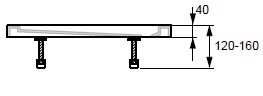 HÜPPE PURANO nožičky k vaničke 12-16 cm, set 6 ks 508059000 Technický nákres