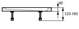 HÜPPE PURANO nožičky k vaničke 12-16 cm, set 6 ks 508059000 Technický nákres
