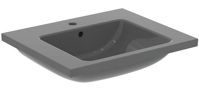 IDEAL STANDARD I.LIFE B umývadlo 61 cm, s otvorom pre batériu a prepadom, lesklá šedá T460558 Obrázek - Hlavní obrázek