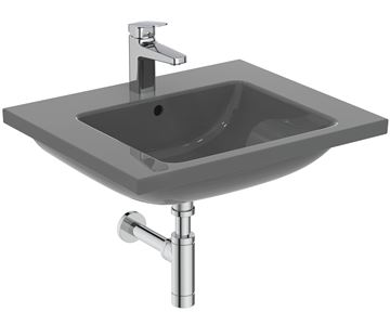 IDEAL STANDARD I.LIFE B umývadlo 61 cm, s otvorom pre batériu a prepadom, lesklá šedá T460558 Obrázek - fotka