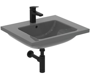 IDEAL STANDARD I.LIFE B umývadlo 61 cm, s otvorom pre batériu a prepadom, lesklá šedá T460558 Obrázek - fotka