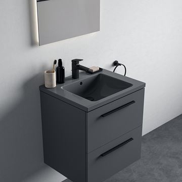 IDEAL STANDARD I.LIFE B umývadlo 61 cm, s otvorom pre batériu a prepadom, lesklá šedá T460558 Obrázek - fotka