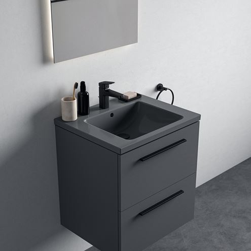 IDEAL STANDARD I.LIFE B umývadlo 61 cm, s otvorom pre batériu a prepadom, lesklá šedá T460558 Obrázek - fotka
