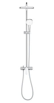 GROHE TEMPESTA SYSTEM 250 CUBE sprchový set s batériou, horná sprcha, ručná sprcha s 2 prúdmi, tyč, hadica, Water Saving, chróm 26692001 Obrázek - fotka