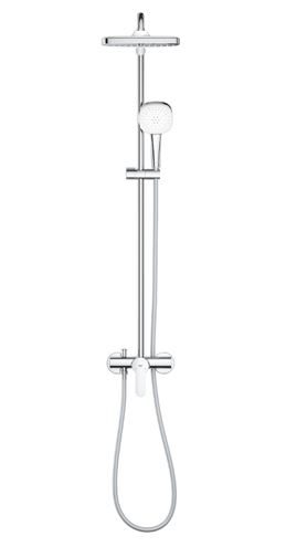 GROHE TEMPESTA SYSTEM 250 CUBE sprchový set s batériou, horná sprcha, ručná sprcha s 2 prúdmi, tyč, hadica, Water Saving, chróm 26692001 Obrázek - fotka