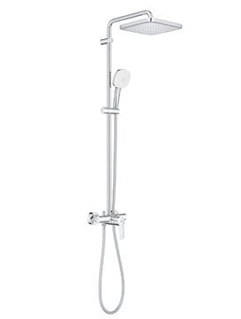 GROHE TEMPESTA SYSTEM 250 CUBE sprchový set s batériou, horná sprcha, ručná sprcha s 2 prúdmi, tyč, hadica, Water Saving, chróm