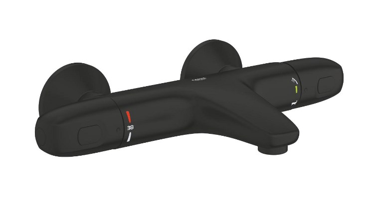 GROHE GROHTHERM 1000 vaňová nástenná termostatická batéria, s prepínačom, Water Saving, matná čierna 348162433 Obrázek - Hlavní obrázek