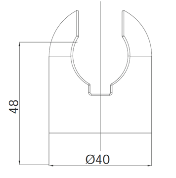 HERZ HARMONY držiak sprchy, nástenný, chróm UH12151 Technický nákres